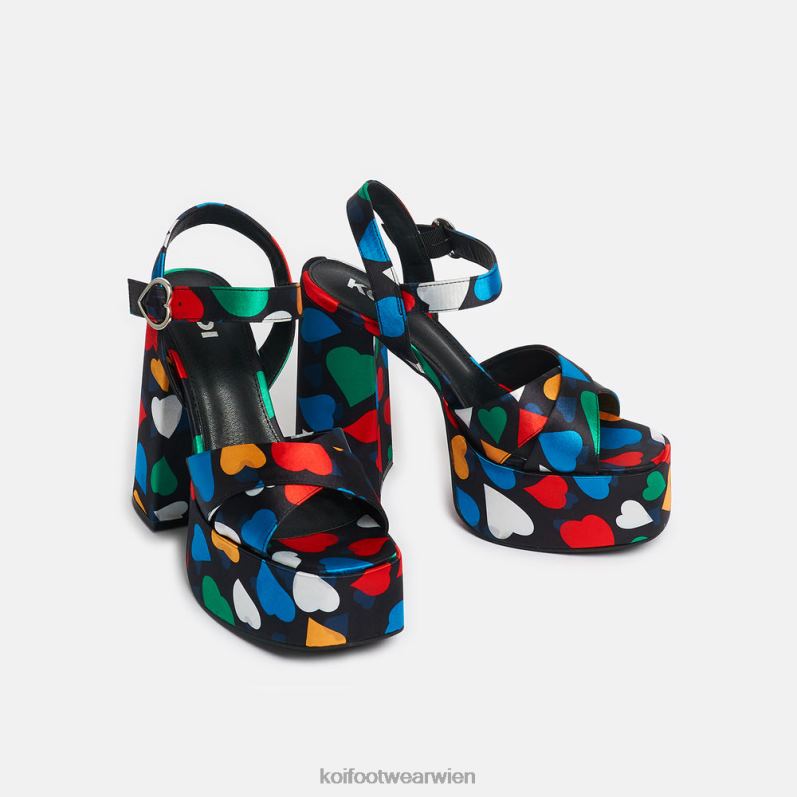 Ferse | Koi Footwear Schwarze Plateau-Absätze mit Zuckertaschen B6R0446 Schwarz Frauen