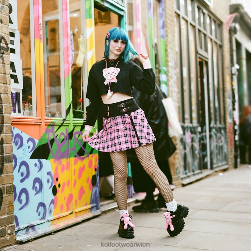 Kleidung Koi Footwear Yami-Tartan-Rock B6R04160 Schwarz Frauen