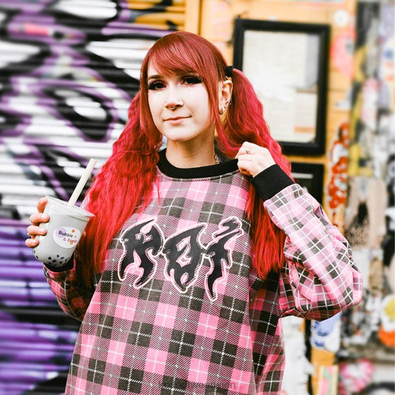 Kleidung Koi Footwear Yami übergroßes Sweatshirt B6R04161 Rosa Frauen