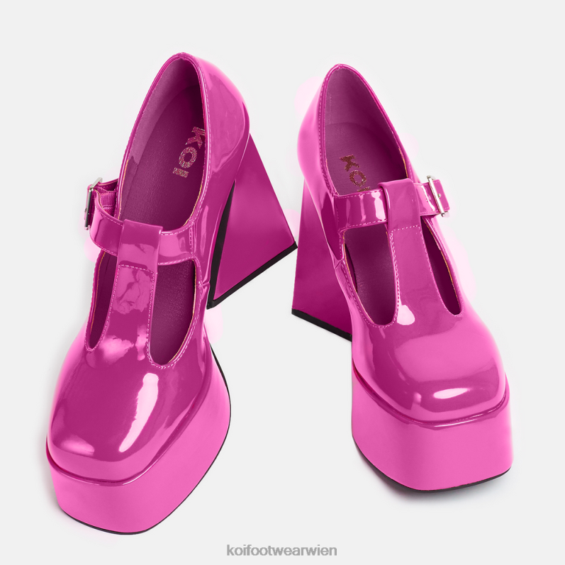 Mary-Jane-Schuh | Koi Footwear Himbeer-Ripple-Mary-Janes mit Absatz B6R047 Rosa Frauen