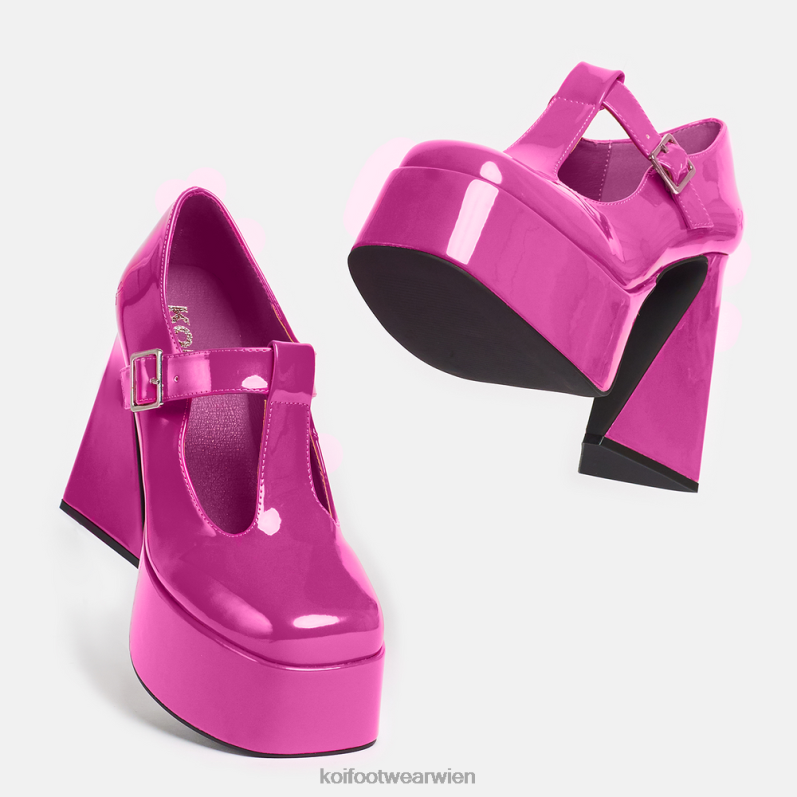 Mary-Jane-Schuh | Koi Footwear Himbeer-Ripple-Mary-Janes mit Absatz B6R047 Rosa Frauen