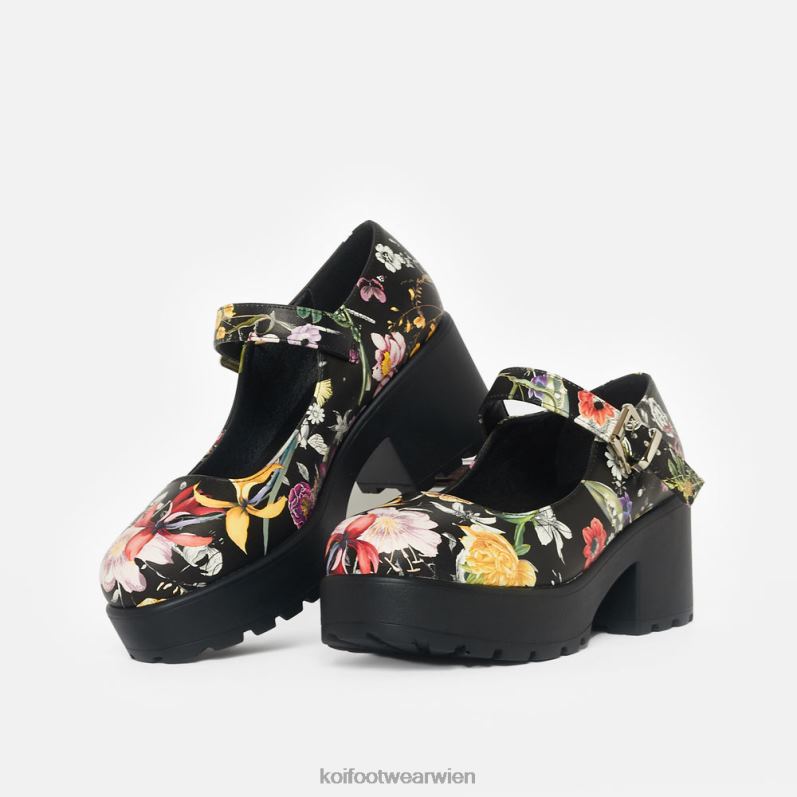 Mary-Jane-Schuh | Koi Footwear Tira Mary Janes Blumenausgabe B6R0413 Schwarz Frauen