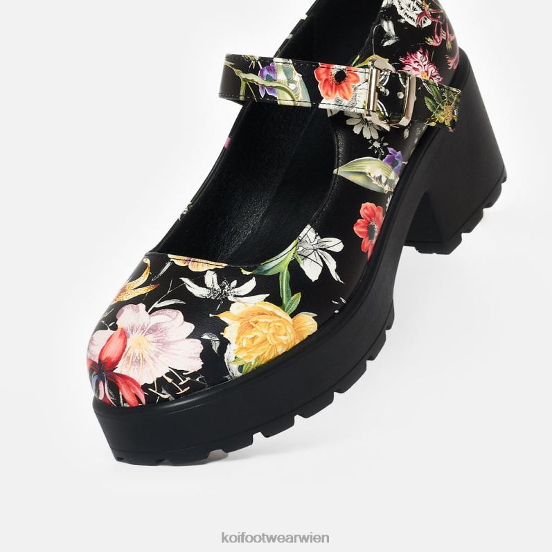 Mary-Jane-Schuh | Koi Footwear Tira Mary Janes Blumenausgabe B6R0413 Schwarz Frauen