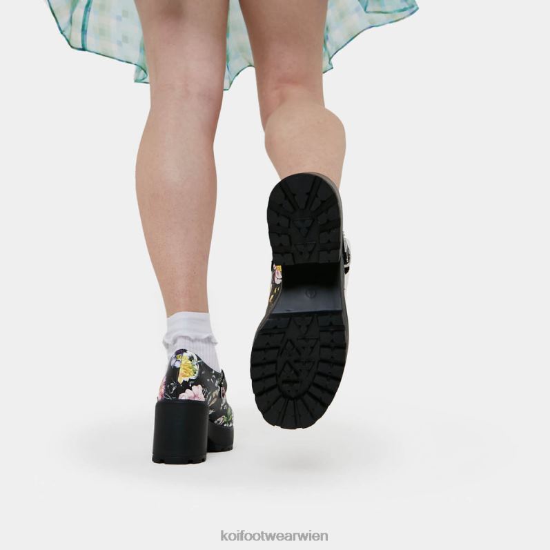 Mary-Jane-Schuh | Koi Footwear Tira Mary Janes Blumenausgabe B6R0413 Schwarz Frauen