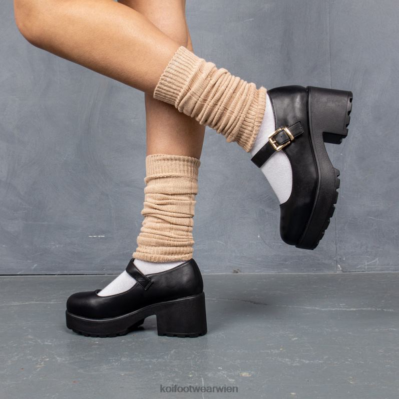 Mary-Jane-Schuh | Koi Footwear Tira Wide Fit Mary Janes Kunstleder-Edition B6R0425 Schwarz Frauen