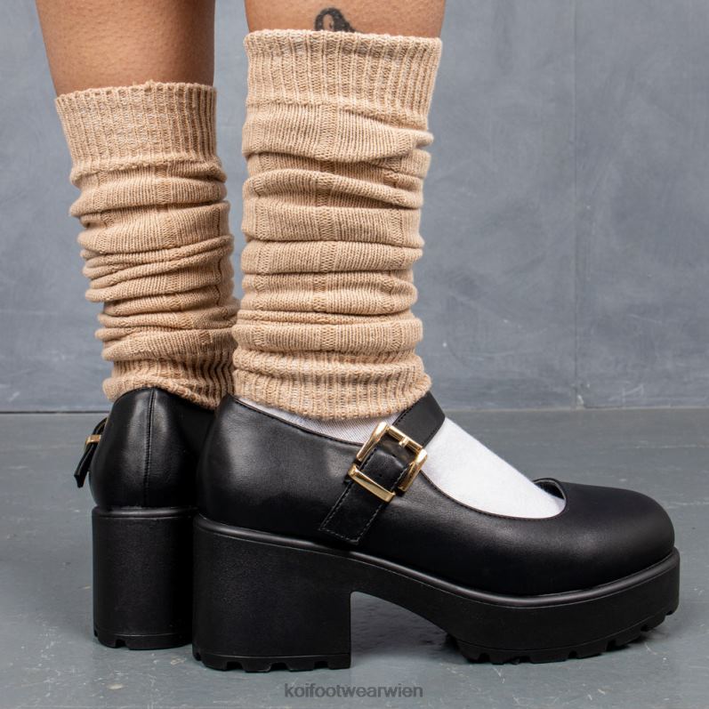 Mary-Jane-Schuh | Koi Footwear Tira Wide Fit Mary Janes Kunstleder-Edition B6R0425 Schwarz Frauen