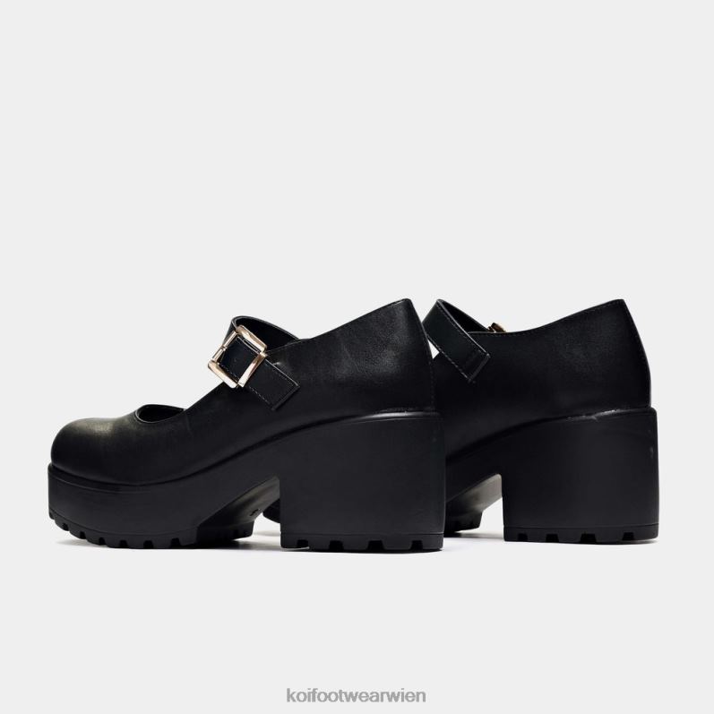 Mary-Jane-Schuh | Koi Footwear Tira Wide Fit Mary Janes Kunstleder-Edition B6R0425 Schwarz Frauen