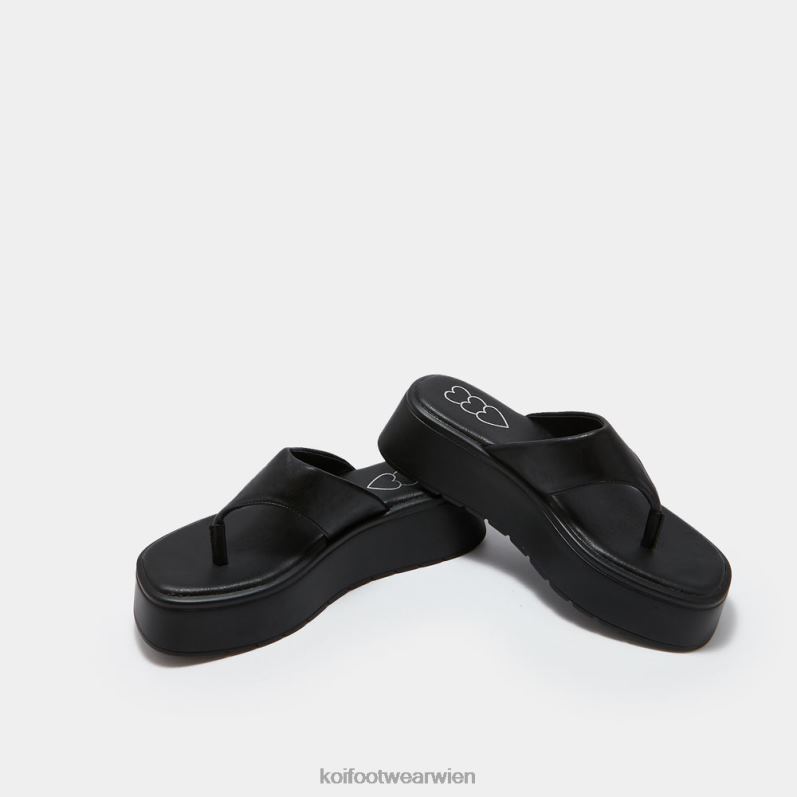 Sandale | Koi Footwear Alora klobige Tanga-Slider B6R04141 Schwarz Frauen
