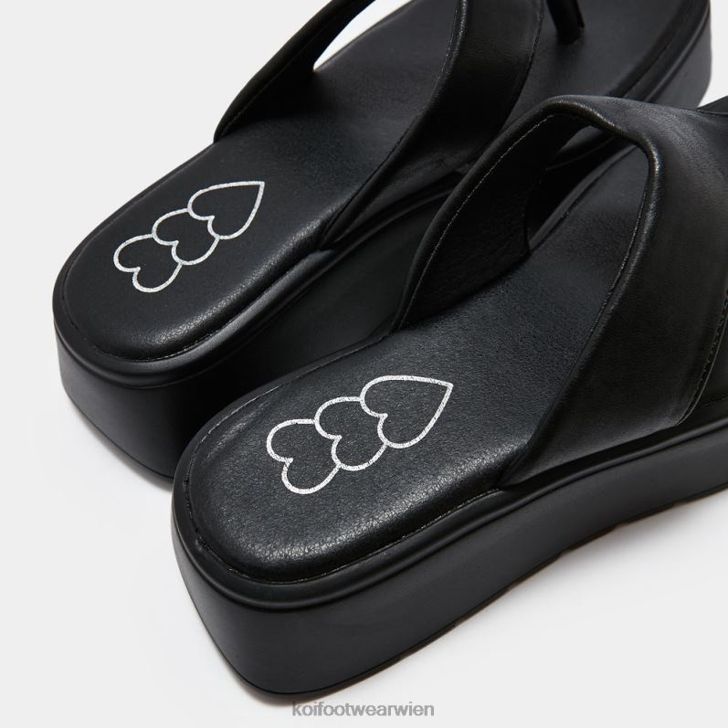Sandale | Koi Footwear Alora klobige Tanga-Slider B6R04141 Schwarz Frauen