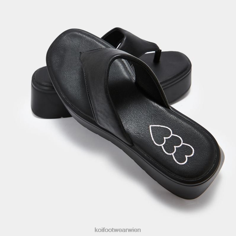 Sandale | Koi Footwear Alora klobige Tanga-Slider B6R04141 Schwarz Frauen