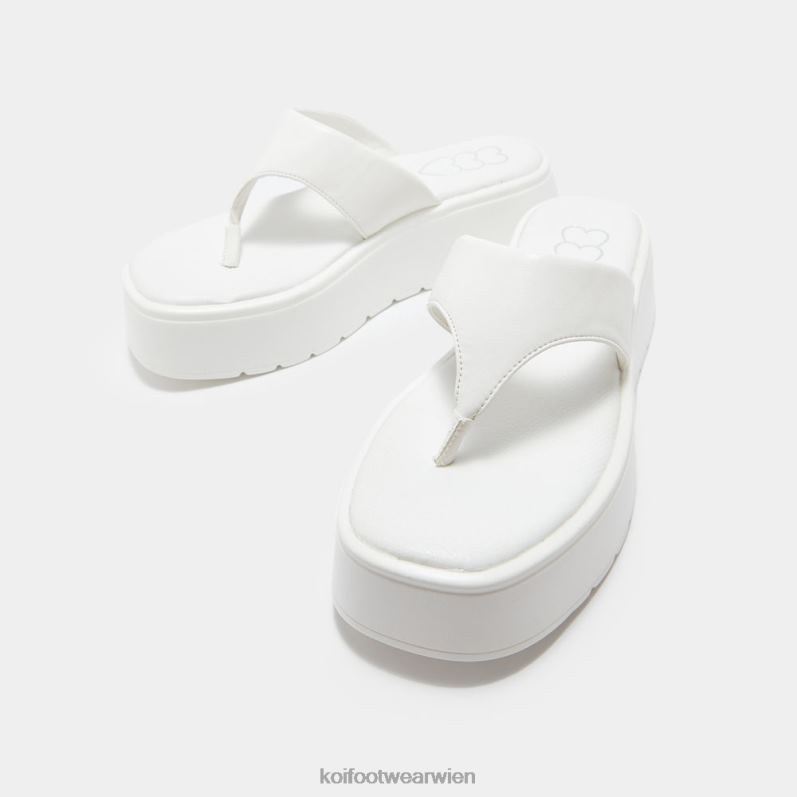 Sandale | Koi Footwear Alora klobige Tanga-Slider B6R04142 Weiß Frauen
