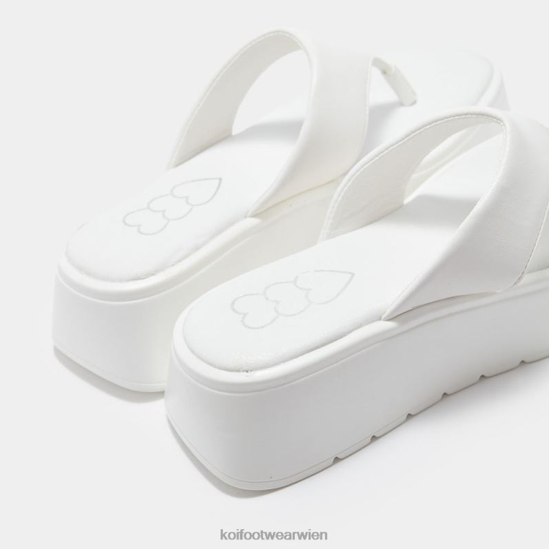 Sandale | Koi Footwear Alora klobige Tanga-Slider B6R04142 Weiß Frauen