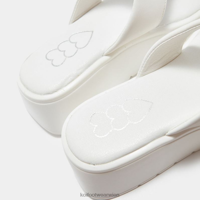 Sandale | Koi Footwear Alora klobige Tanga-Slider B6R04142 Weiß Frauen