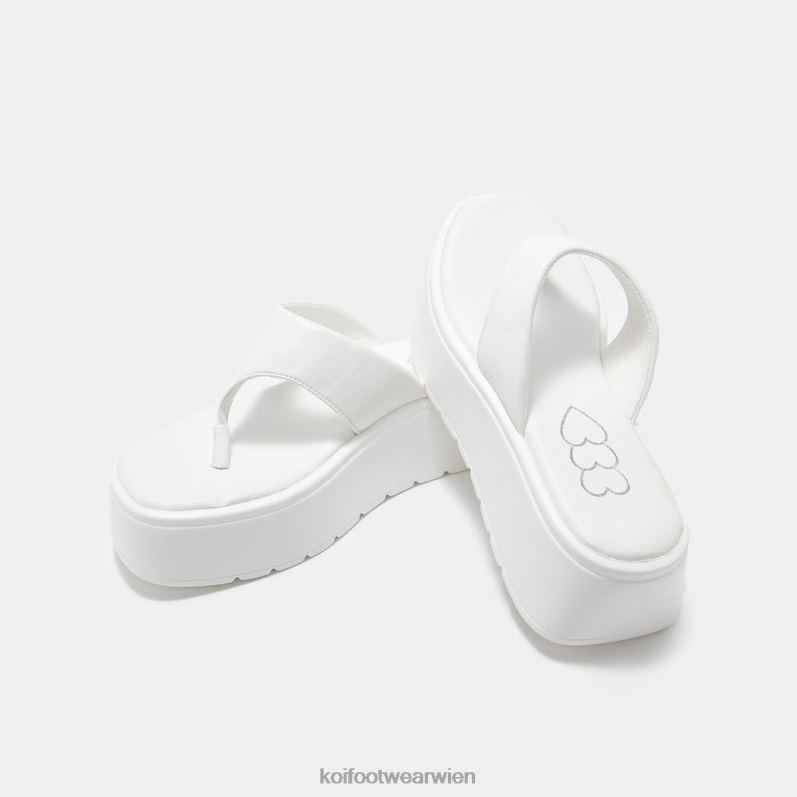 Sandale | Koi Footwear Alora klobige Tanga-Slider B6R04142 Weiß Frauen