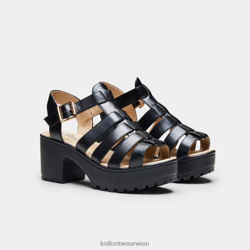 Sandale | Koi Footwear Sii Riemchensandalen mit Stollen B6R04137 Schwarz Frauen