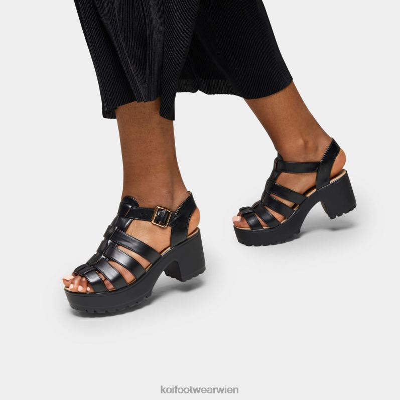 Sandale | Koi Footwear Sii Riemchensandalen mit Stollen B6R04137 Schwarz Frauen