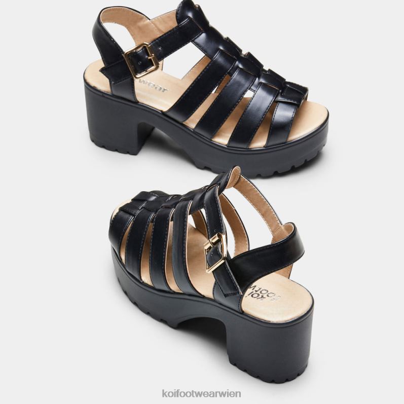 Sandale | Koi Footwear Sii Riemchensandalen mit Stollen B6R04137 Schwarz Frauen