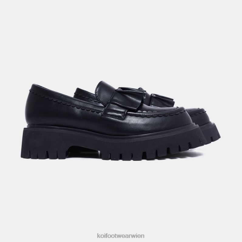 Slipper | Koi Footwear Loafer mit Weidenrüschen B6R0447 Schwarz Frauen
