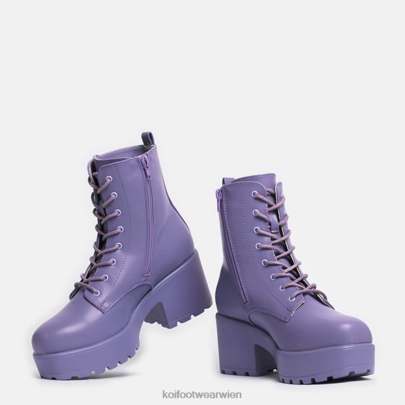 Boot | Koi Footwear Gin-Lavendel-Plateau-Militärstiefel B6R0474 lila Frauen