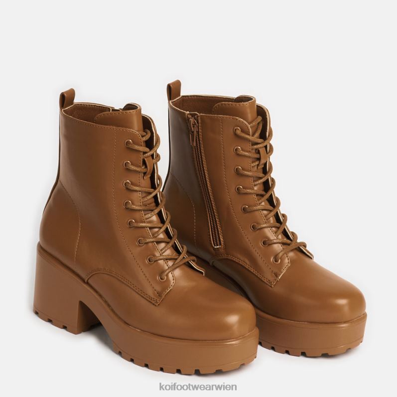 Boot | Koi Footwear Gin-verbrannte Plateau-Militärstiefel B6R0473 orange Frauen