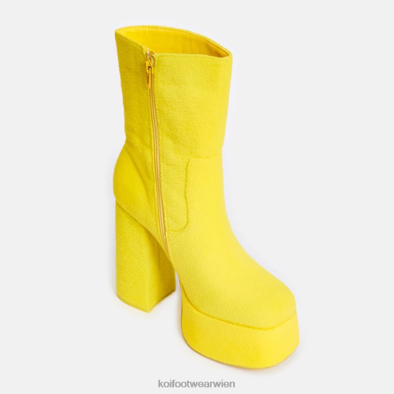 Boot | Koi Footwear Laa laa flauschige Plateaustiefel B6R04100 Gelb Frauen