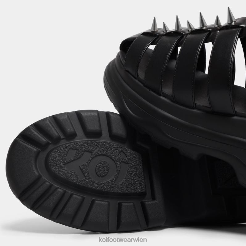 klobige Sandale | Koi Footwear Enclave klobige Sandalen mit Spikes B6R04214 Schwarz Männer